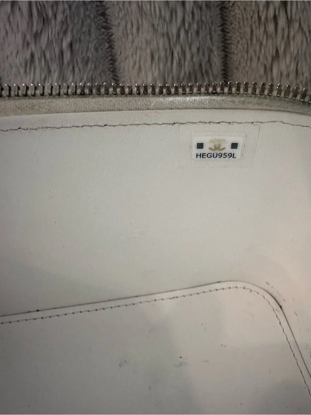 CHANEL White Quilted Vanity Bag with Gold Chain and Playing Card Motifs